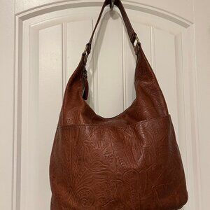 Embossed Leather Hobo Bag - American Leather Company